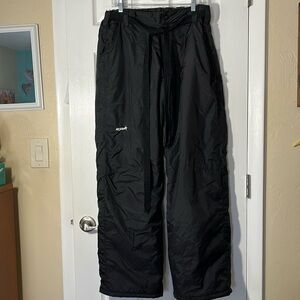 Skigear mens snow pants black snowboard zipper two pockets belt elastic ankle LG
